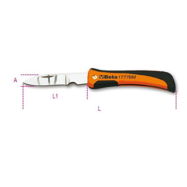 couteaux - couteau-delectricien-avec-denudeur-lame-en-acier-inoxydable - 017770100 - beta-tools - Tinsal - Algérie
