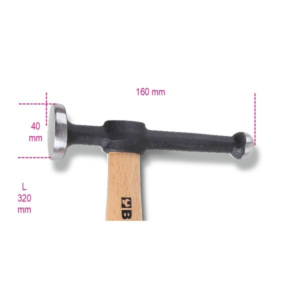 marteaux-et-battes-carrosserie - marteau-tete-plate-et-panne-ronde-manche-en-bois - 1351 - beta-tools - Tinsal - Algérie