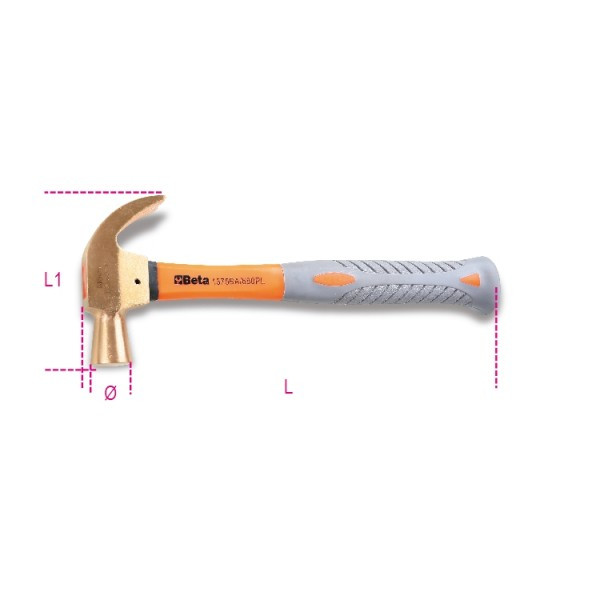 marteaux - marteau-de-charpentier-antideflagrant-manche-en-fibre - 1375BA/PL - beta-tools - Tinsal - Algérie